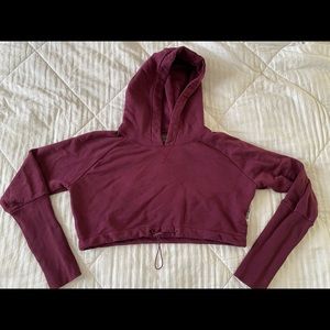 GYMSHARK Burgundy Cropped Hoodie